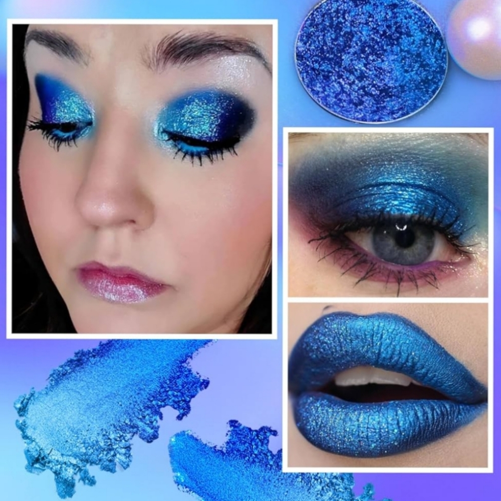 Blue glitter pigment eyeshadow